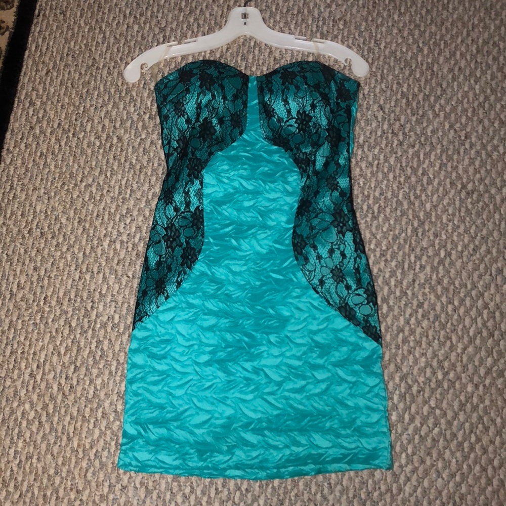 Strapless lace dress